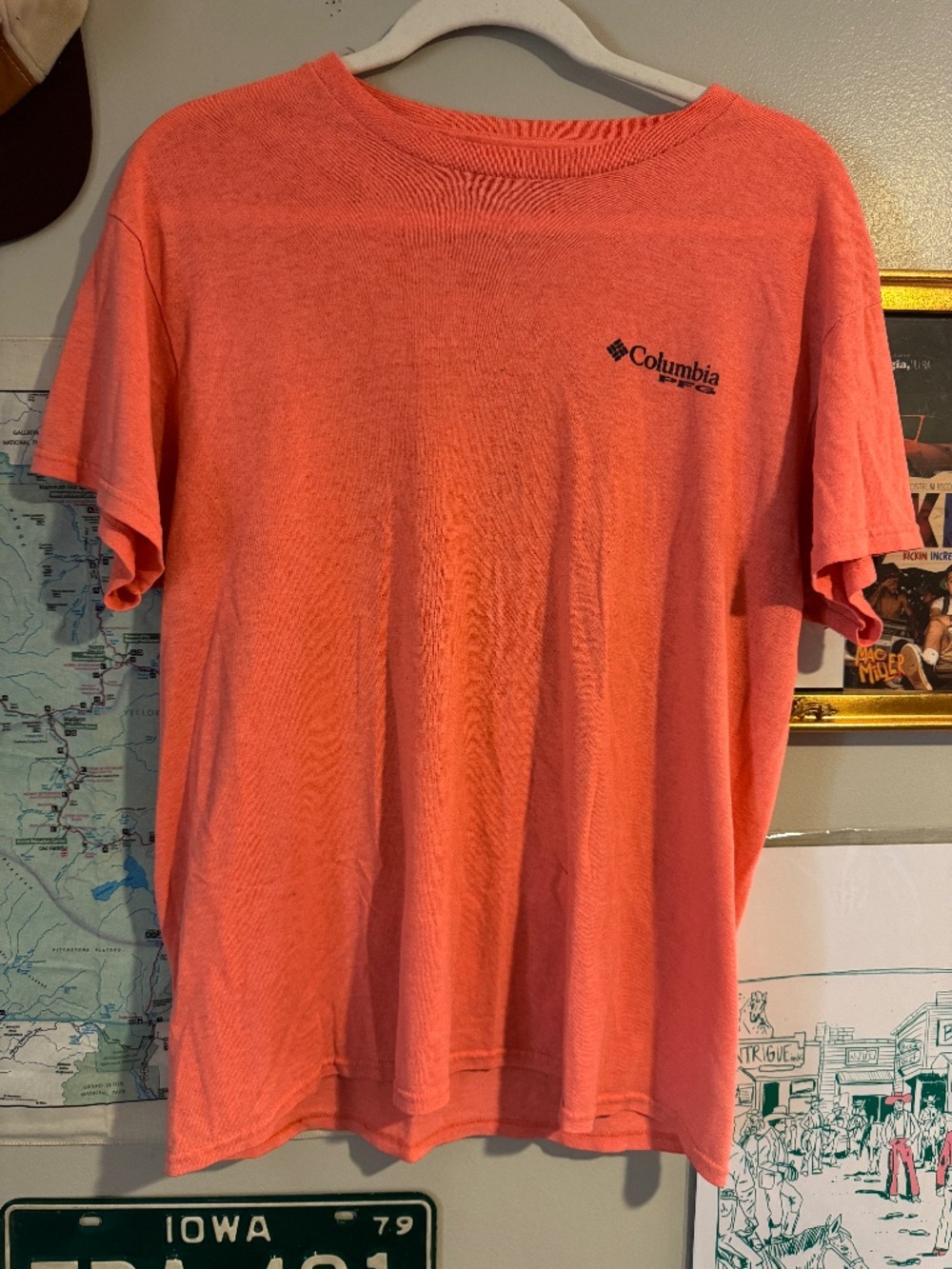 Salmon Colored Columbia Tee